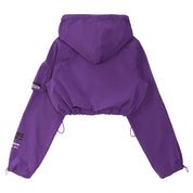 Smoke Rise RED Cropped Windbreaker Full Zip Jacket - Concord