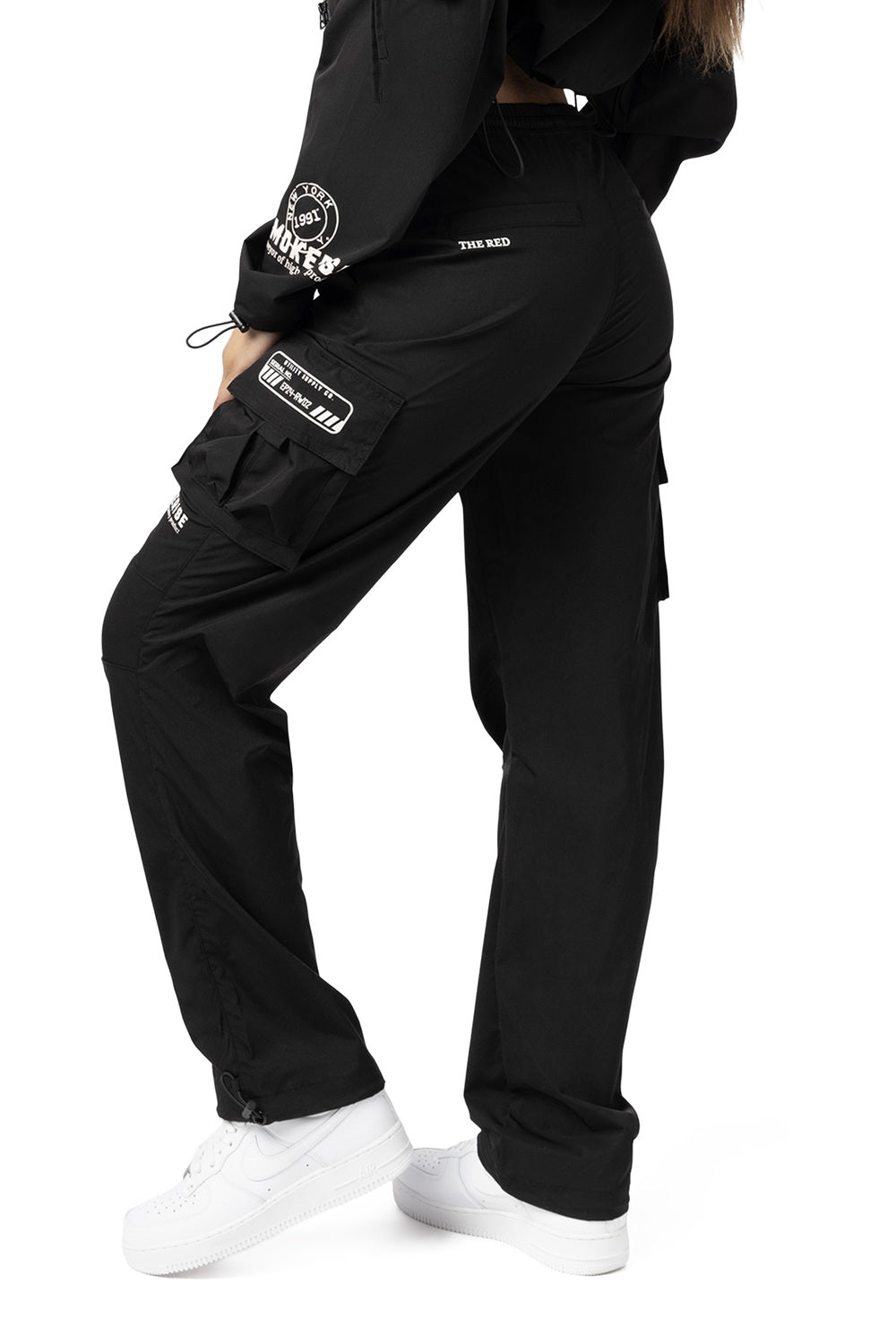 Smoke Rise RED Slouched Straight Pants - Black
