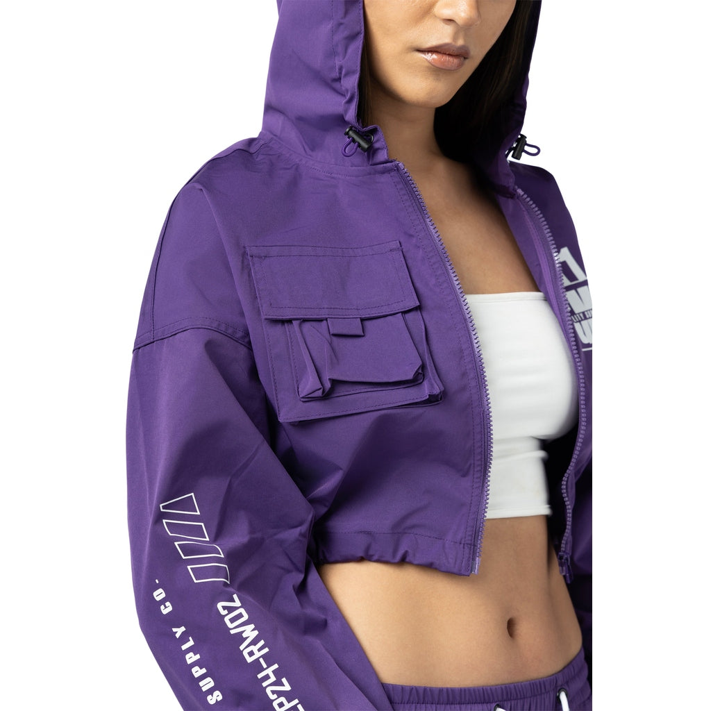 Smoke Rise RED Dropped Shoulder Utility Jacket - Muted Purple