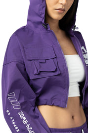 Dropped Shoulder Utility Jacket - Muted Purple