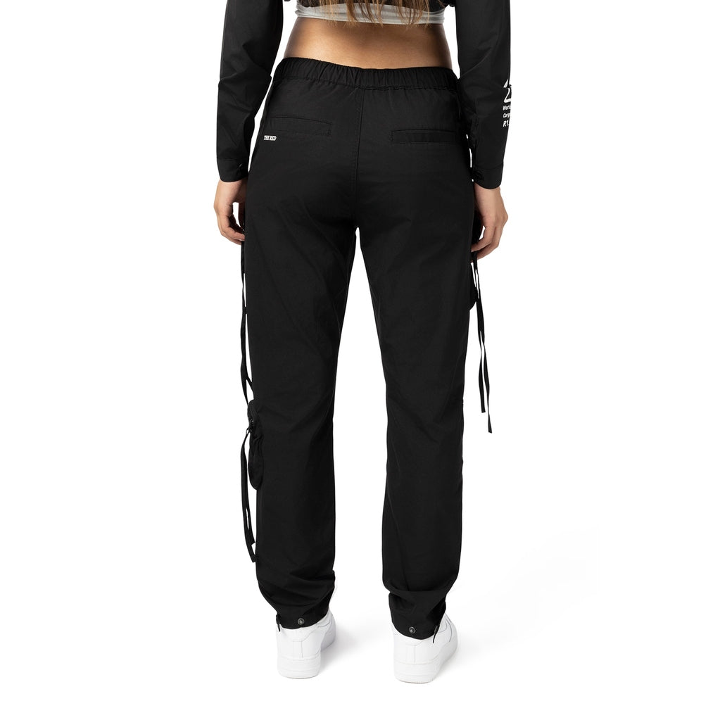 Smoke Rise RED Relaxed Slouch Utility Cargo Pants - Black
