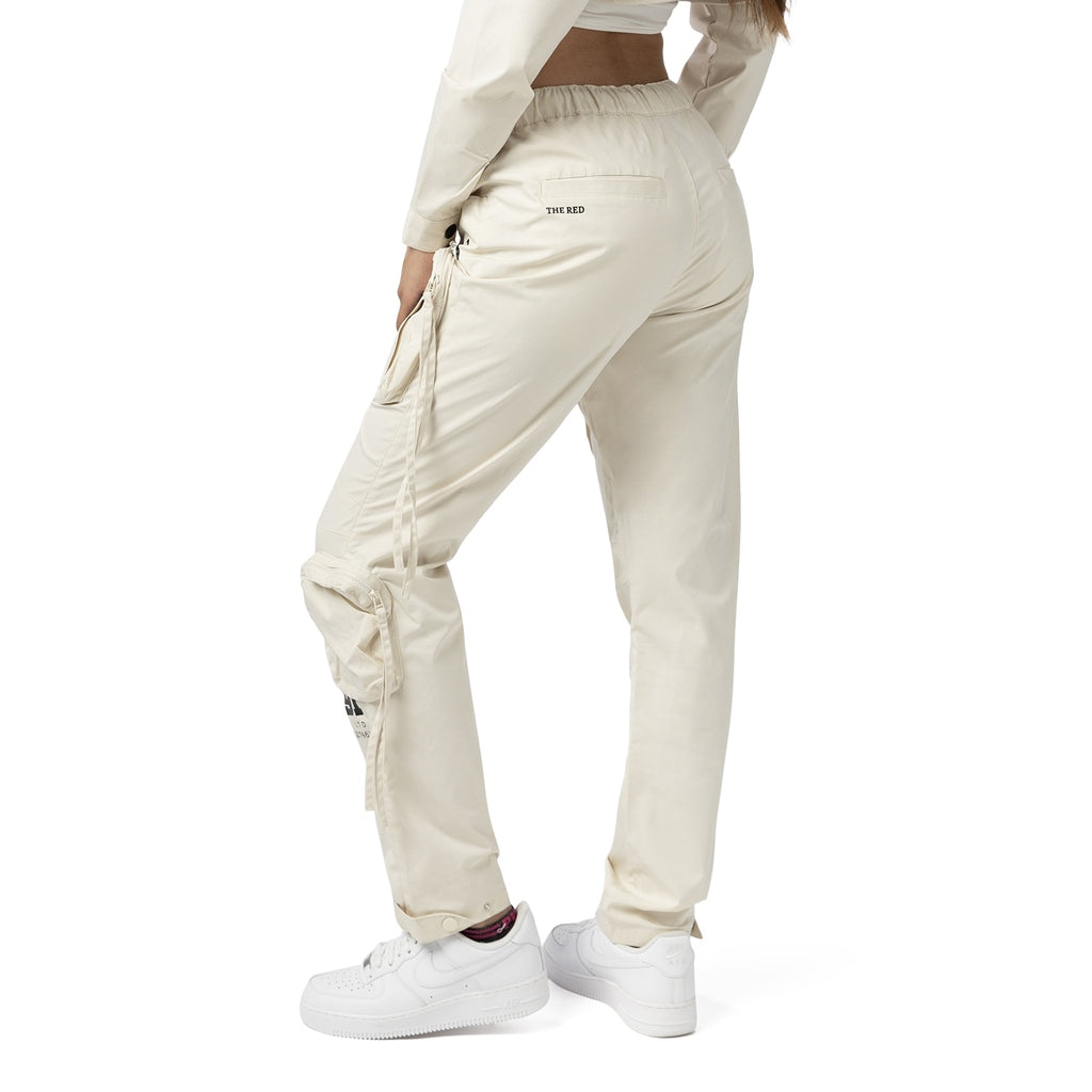 Smoke Rise RED Relaxed Slouch Utility Cargo Pants - Oatmeal