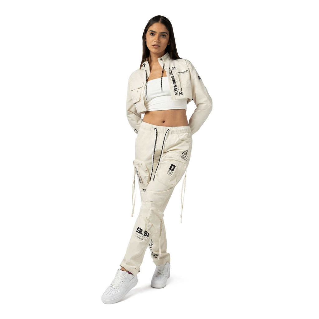 Smoke Rise RED Utility Full Zip Jacket - Oatmeal