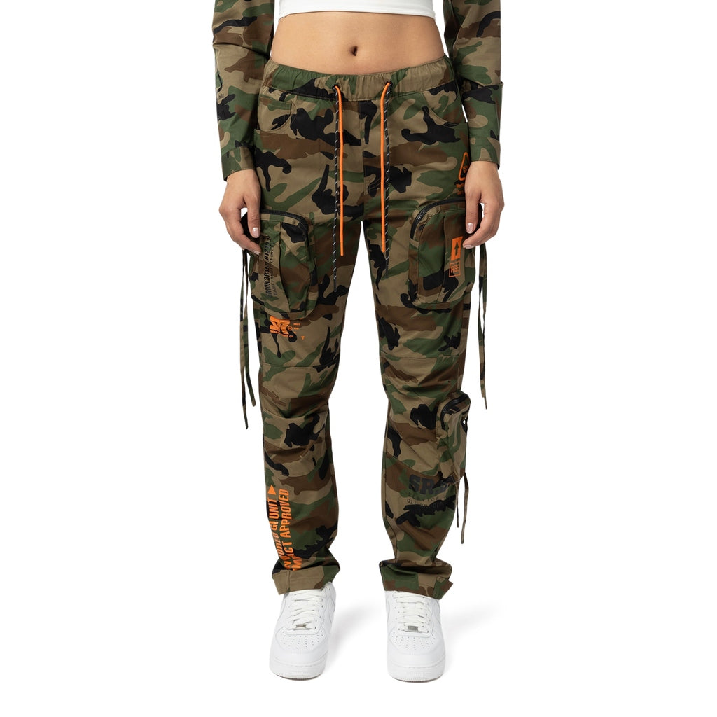 Smoke Rise RED Relaxed Slouch Utility Cargo Pants - Wood Camo