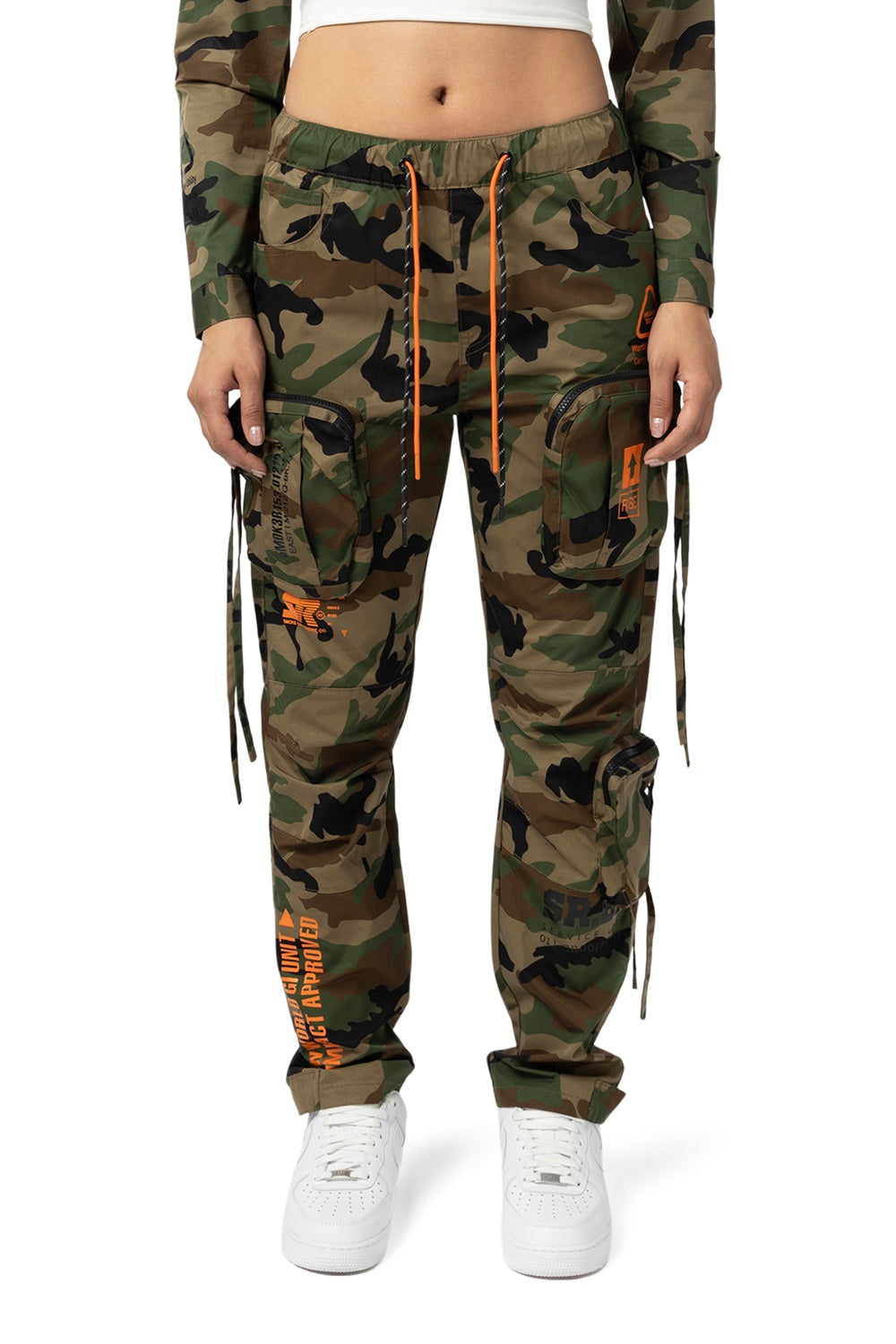 Smoke Rise RED Relaxed Slouch Utility Cargo Pants - Wood Camo
