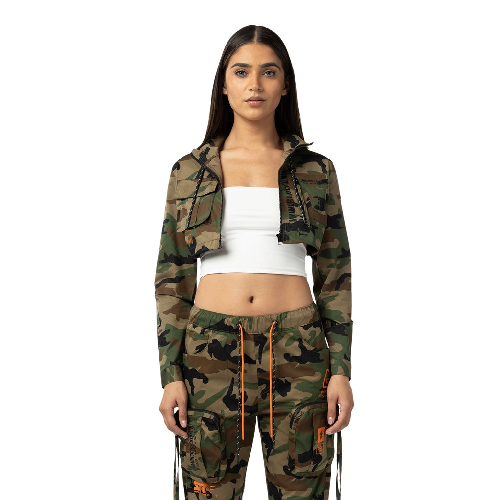 Smoke Rise RED Utility Full Zip Jacket - Wood Camo