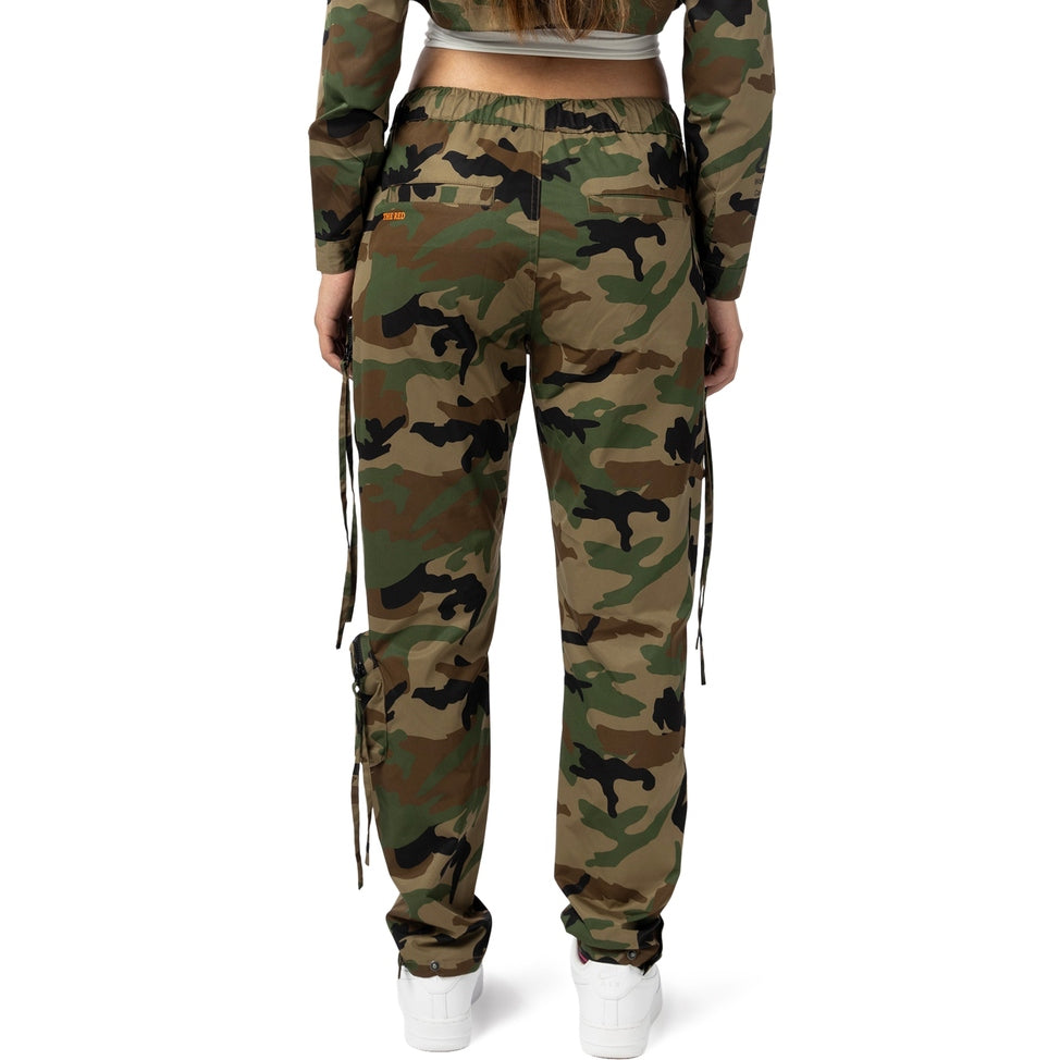 Smoke Rise RED Relaxed Slouch Utility Cargo Pants - Wood Camo