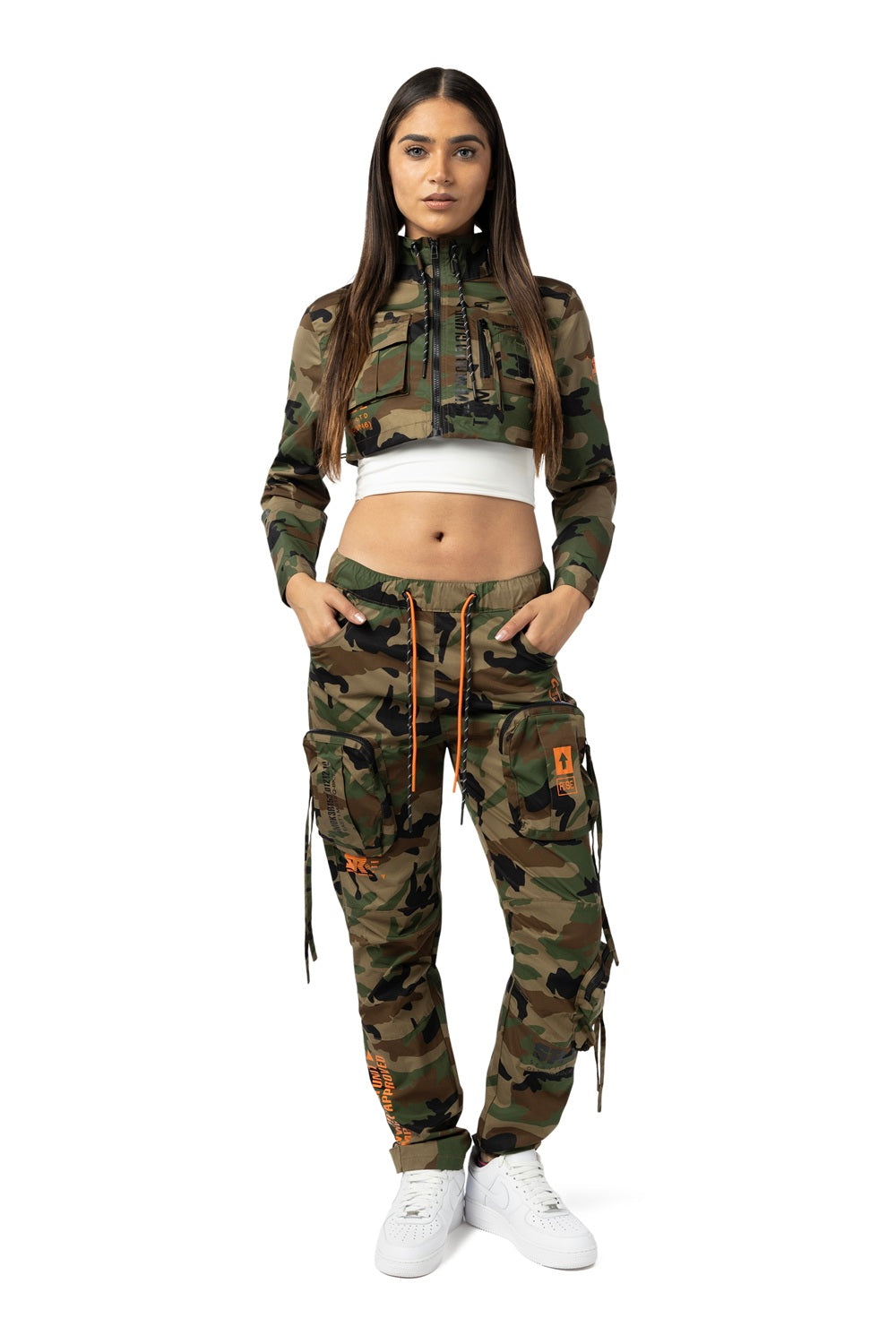 Smoke Rise RED Relaxed Slouch Utility Cargo Pants - Wood Camo