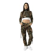 Smoke Rise RED Relaxed Slouch Utility Cargo Pants - Wood Camo