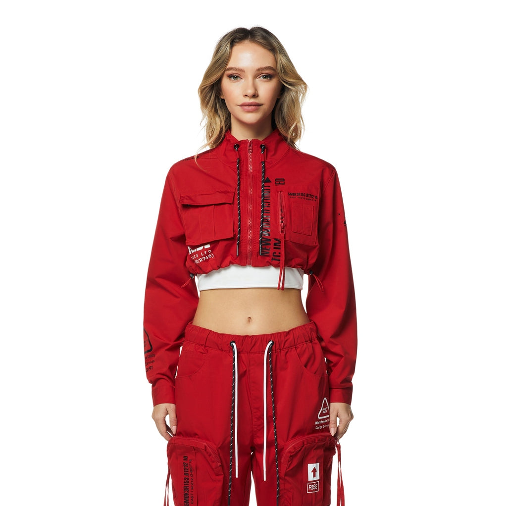 Smoke Rise RED Utility Full Zip Jacket - True Red