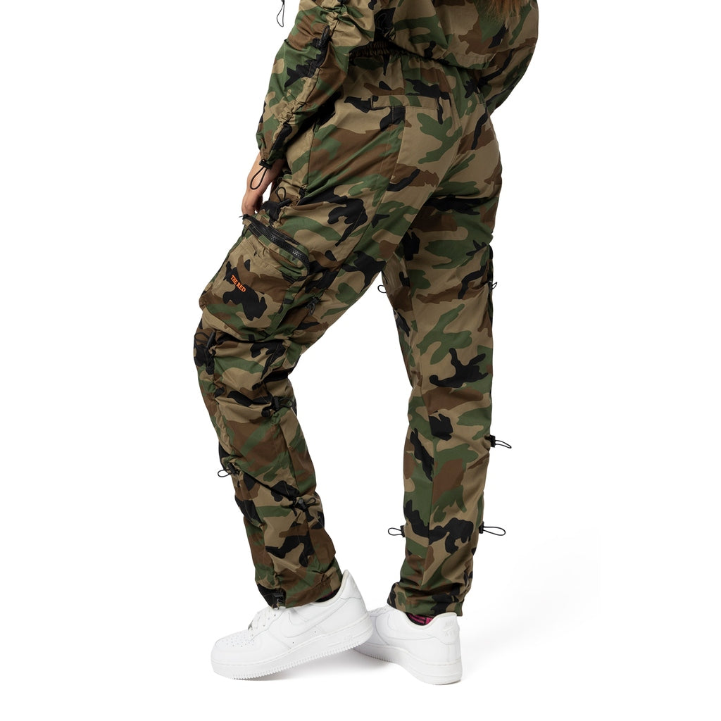 Smoke Rise RED High Rise Multi Bungee Joggers - Wood Camo