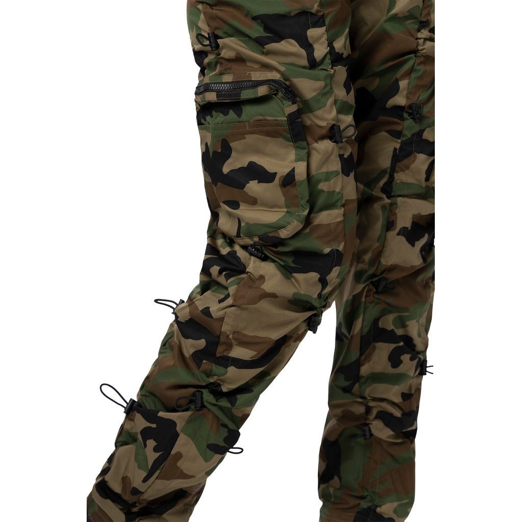 Smoke Rise RED High Rise Multi Bungee Joggers - Wood Camo