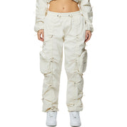 Smoke Rise RED High Rise Multi Bungee Joggers - Oatmeal