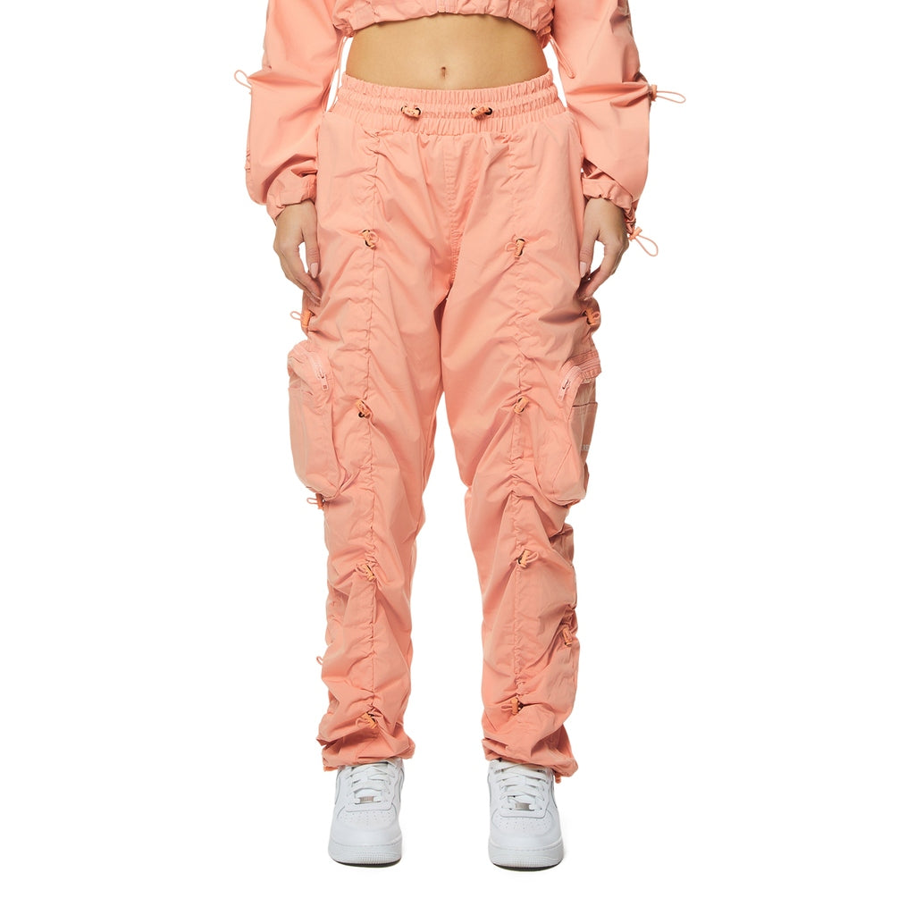 Smoke Rise RED High Rise Multi Bungee Joggers - Sand Coral