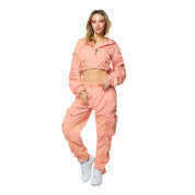 Smoke Rise RED High Rise Multi Bungee Joggers - Sand Coral