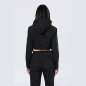 Smoke Rise RED Hooded Utility Full Zip Jacket - Black