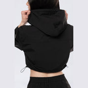 Smoke Rise RED Hooded Utility Full Zip Jacket - Black
