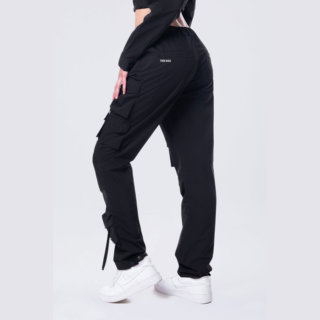 Smoke Rise RED Relaxed Utility Slouched Pants - Black