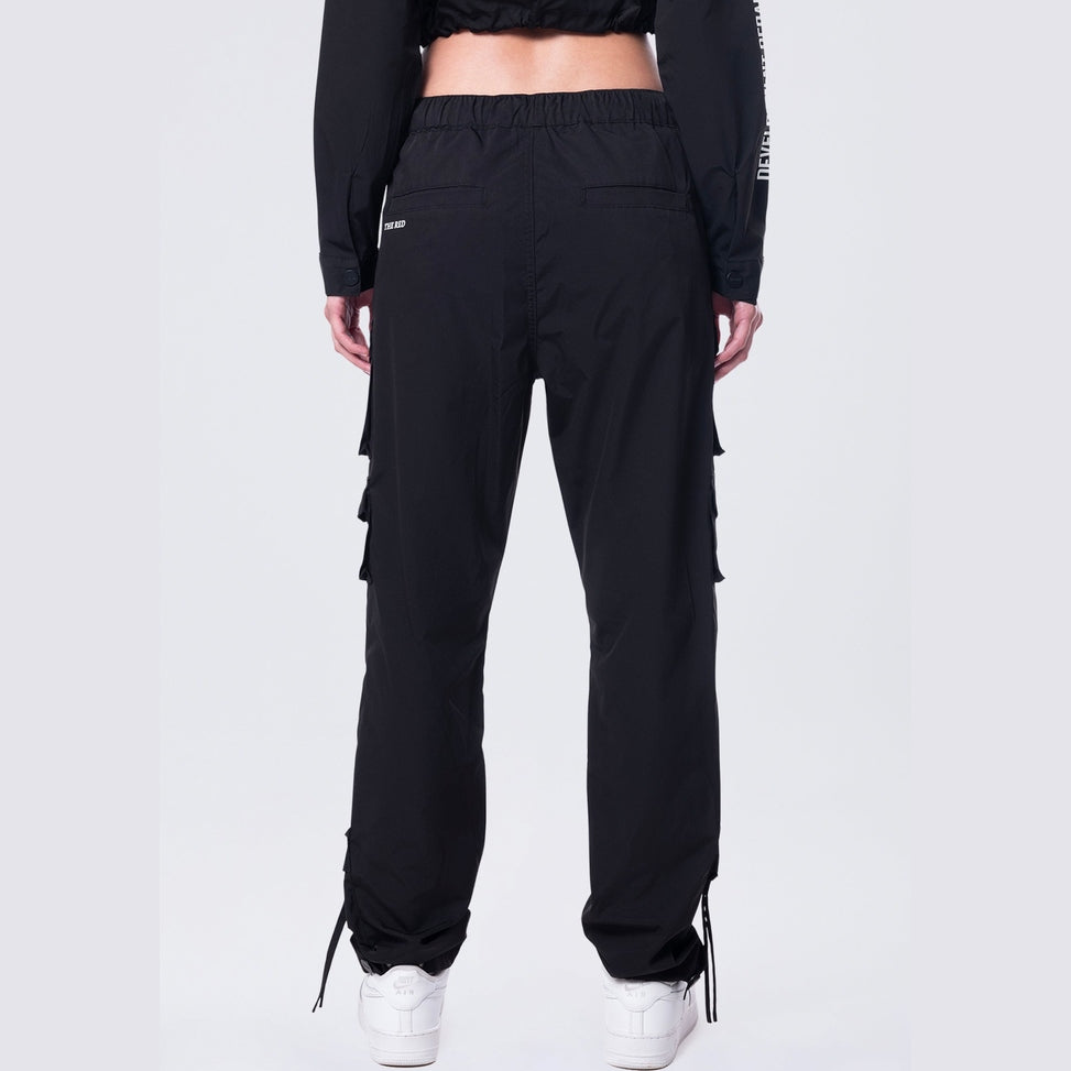 Smoke Rise RED Relaxed Utility Slouched Pants - Black