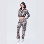 Smoke Rise RED Hooded Utility Full Zip Jacket - Olive Hunting Camo