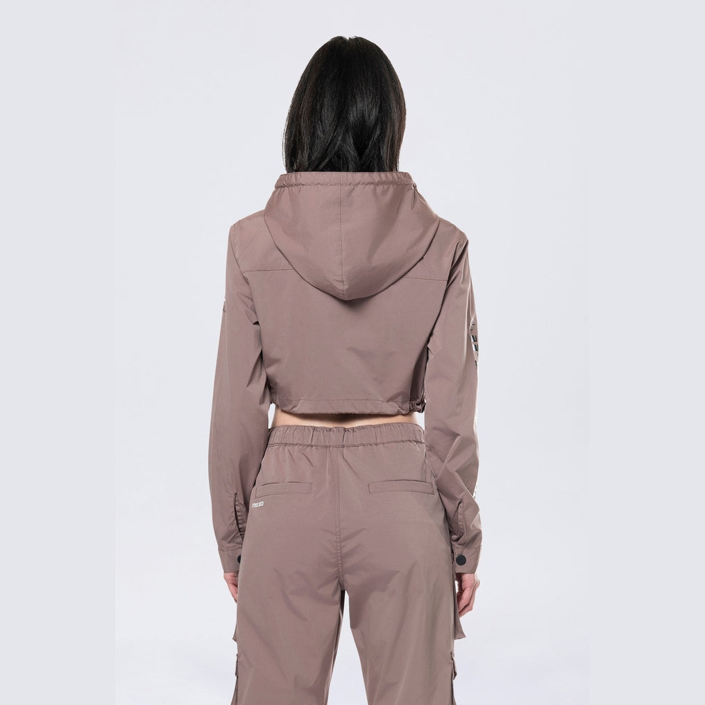 Smoke Rise RED Hooded Utility Full Zip Jacket - Smokey Mauve