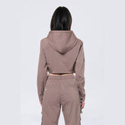 Smoke Rise RED Hooded Utility Full Zip Jacket - Smokey Mauve