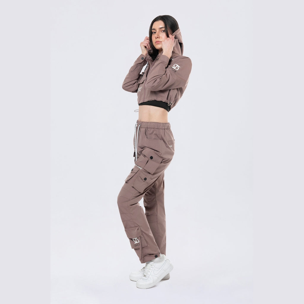 Smoke Rise RED Hooded Utility Full Zip Jacket - Smokey Mauve