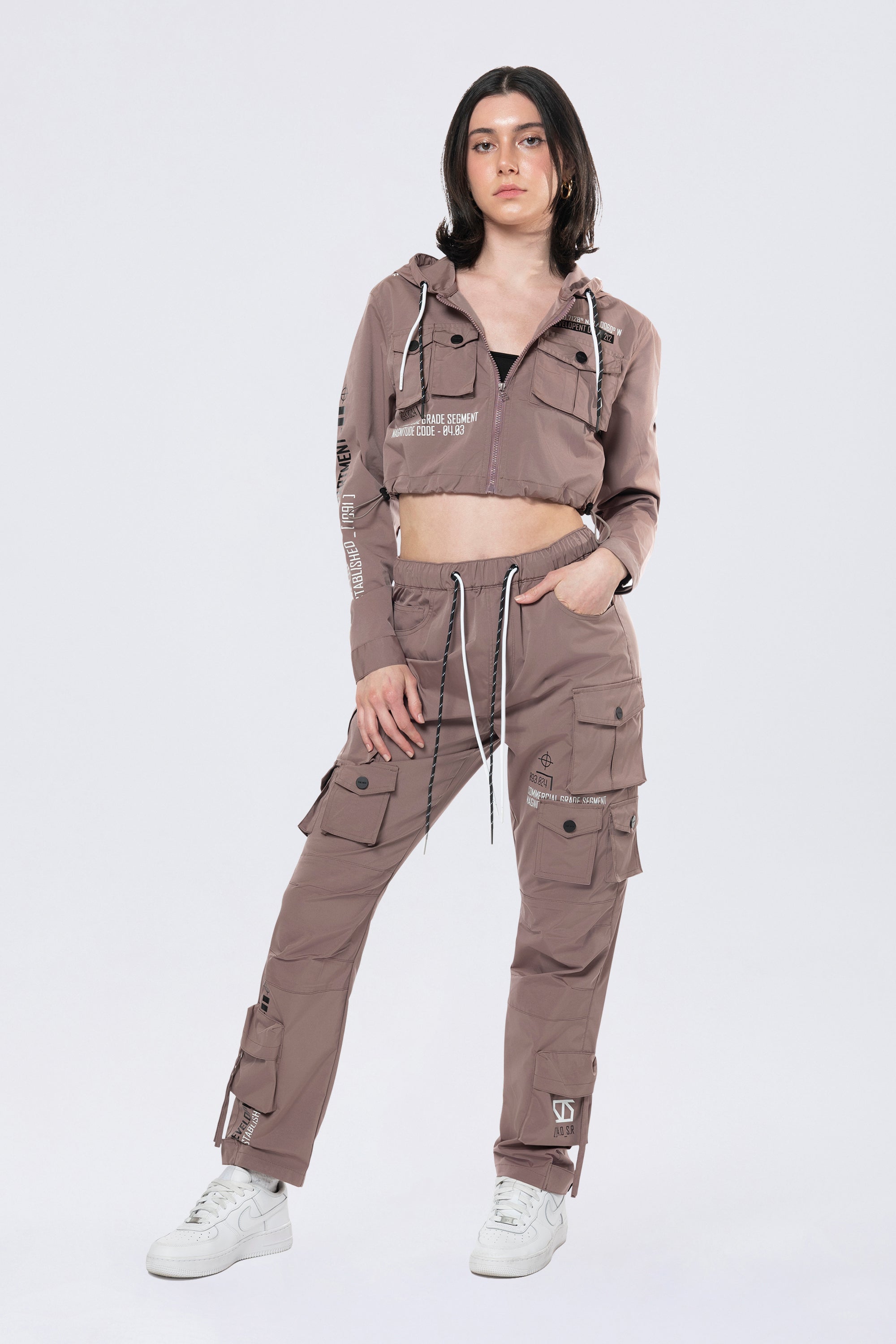 Relaxed Utility Slouched Pants - Smokey Mauve