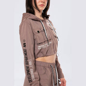 Smoke Rise RED Hooded Utility Full Zip Jacket - Smokey Mauve