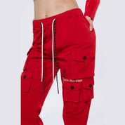 Smoke Rise RED Relaxed Utility Slouched Pants - True Red