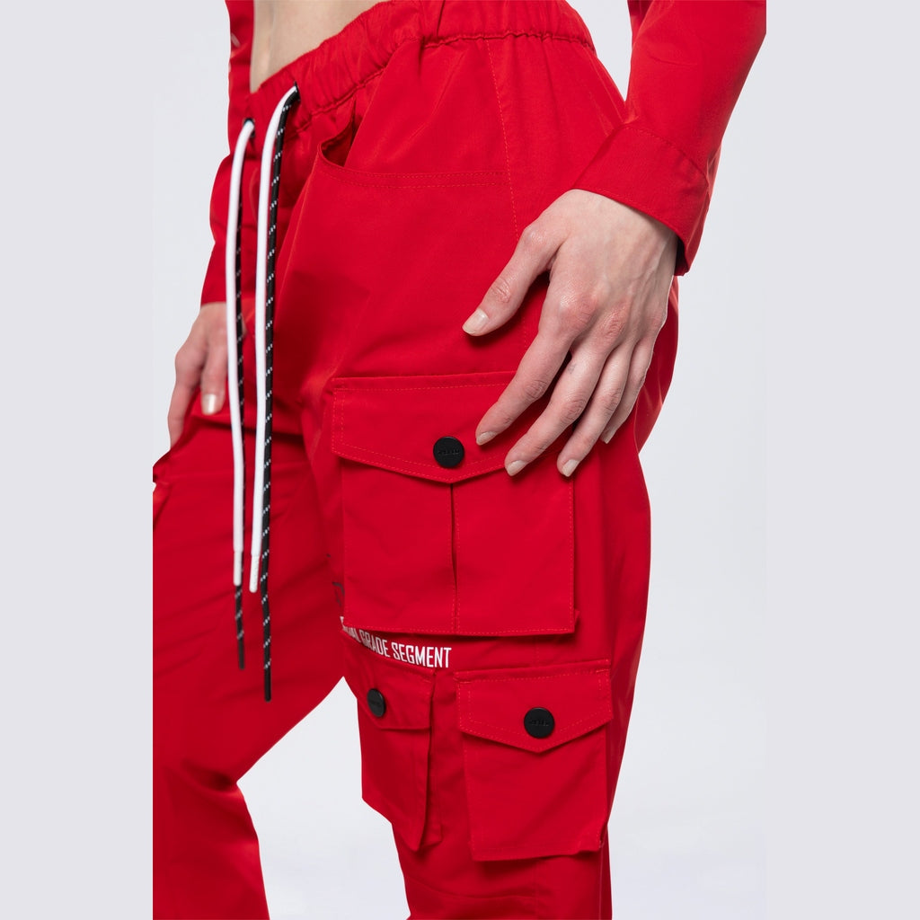 Smoke Rise RED Relaxed Utility Slouched Pants - True Red
