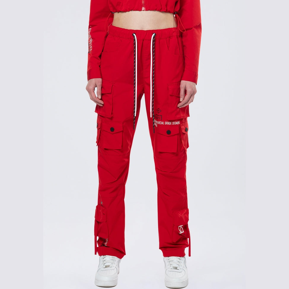 Smoke Rise RED Relaxed Utility Slouched Pants - True Red