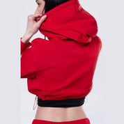 Smoke Rise RED Hooded Utility Full Zip Jacket - True Red