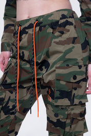 Relaxed Utility Slouched Pants - Wood Camo