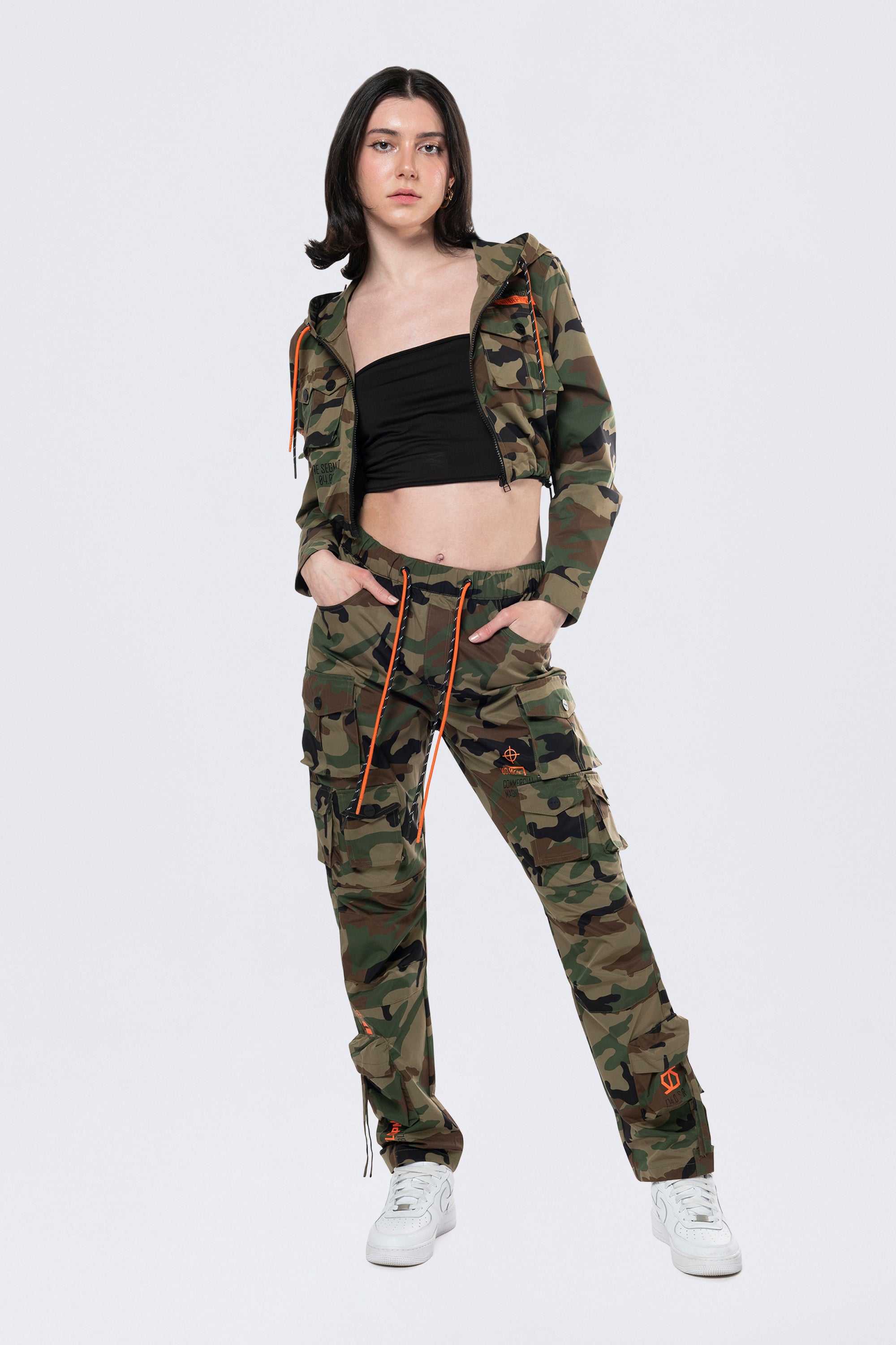 Relaxed Utility Slouched Pants - Wood Camo