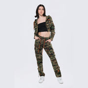 Smoke Rise RED Hooded Utility Full Zip Jacket - Wood Camo
