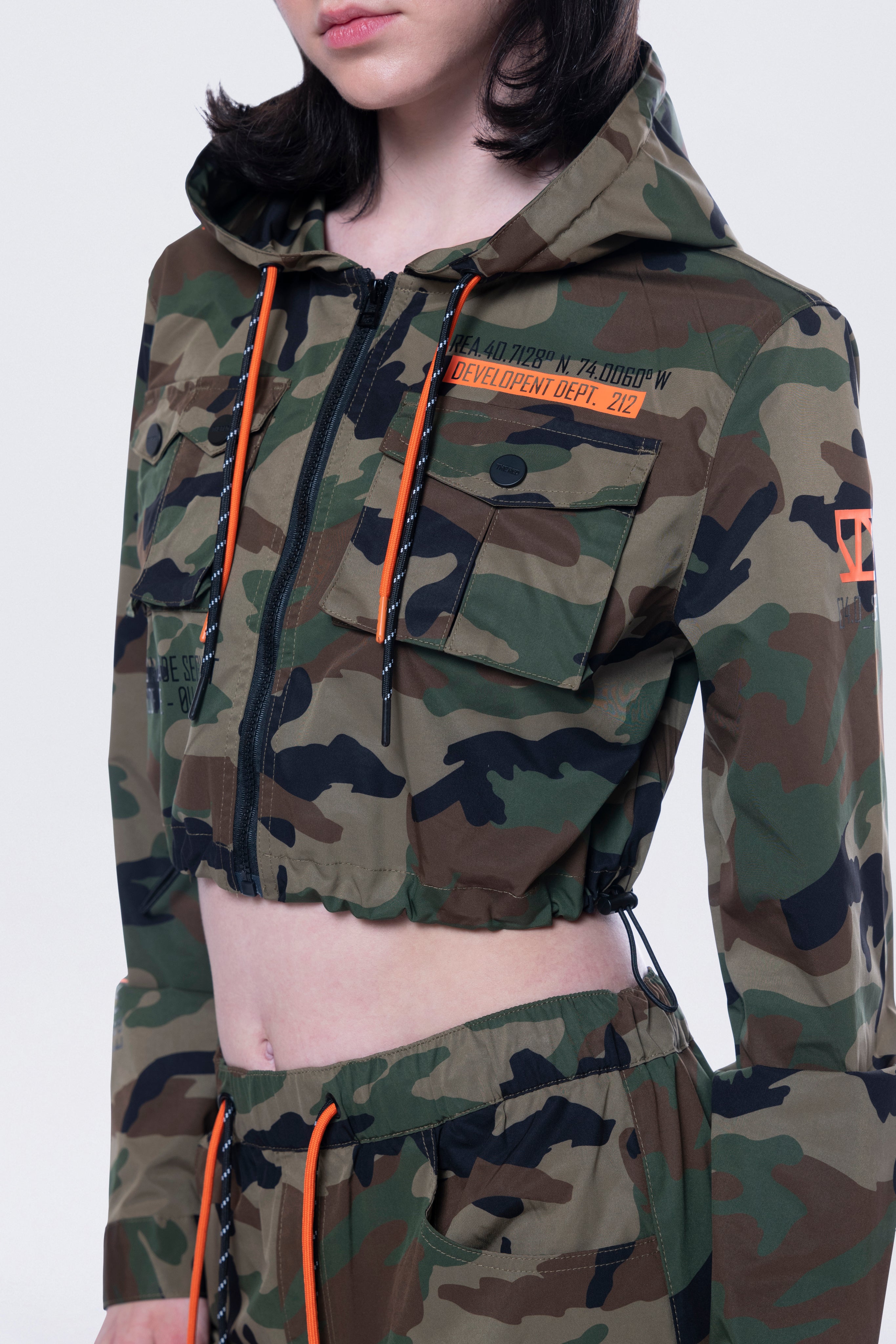 Hooded Utility Full Zip Jacket - Wood Camo