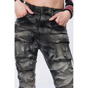 Smoke Rise RED High Rise Stacked Cargo Jeans - Gail Black