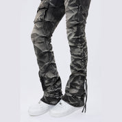 Smoke Rise RED High Rise Stacked Cargo Jeans - Gail Black