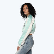 Varsity Cropped Light Jacket - Aqua Mint