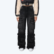 High Rise Wide Leg Jeans - Carbon Black