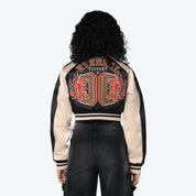 Varsity Cropped Light Jacket - Black