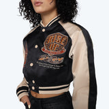 Varsity Cropped Light Jacket - Black