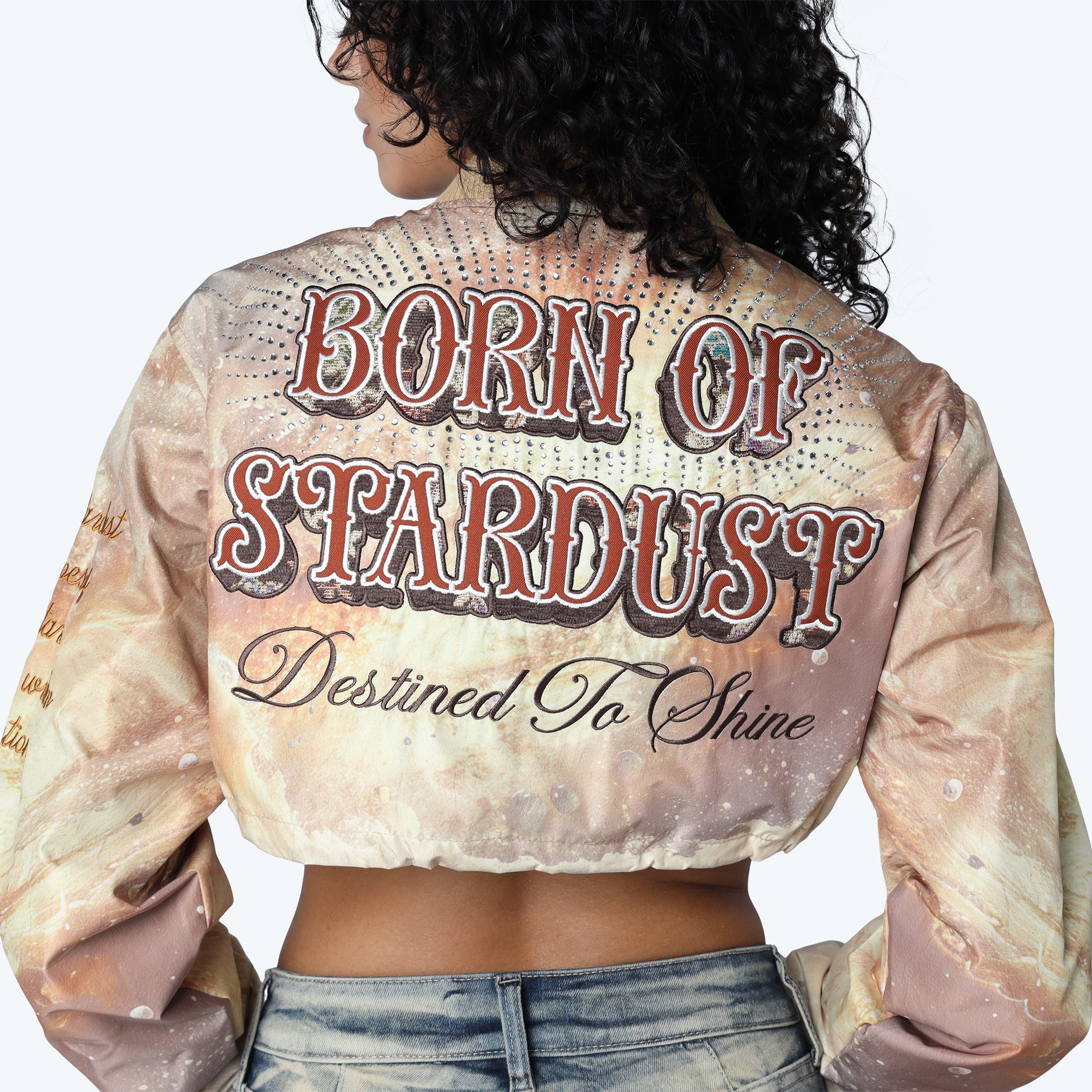 Cropped Galaxy Light Jacket - Cosmic Latte