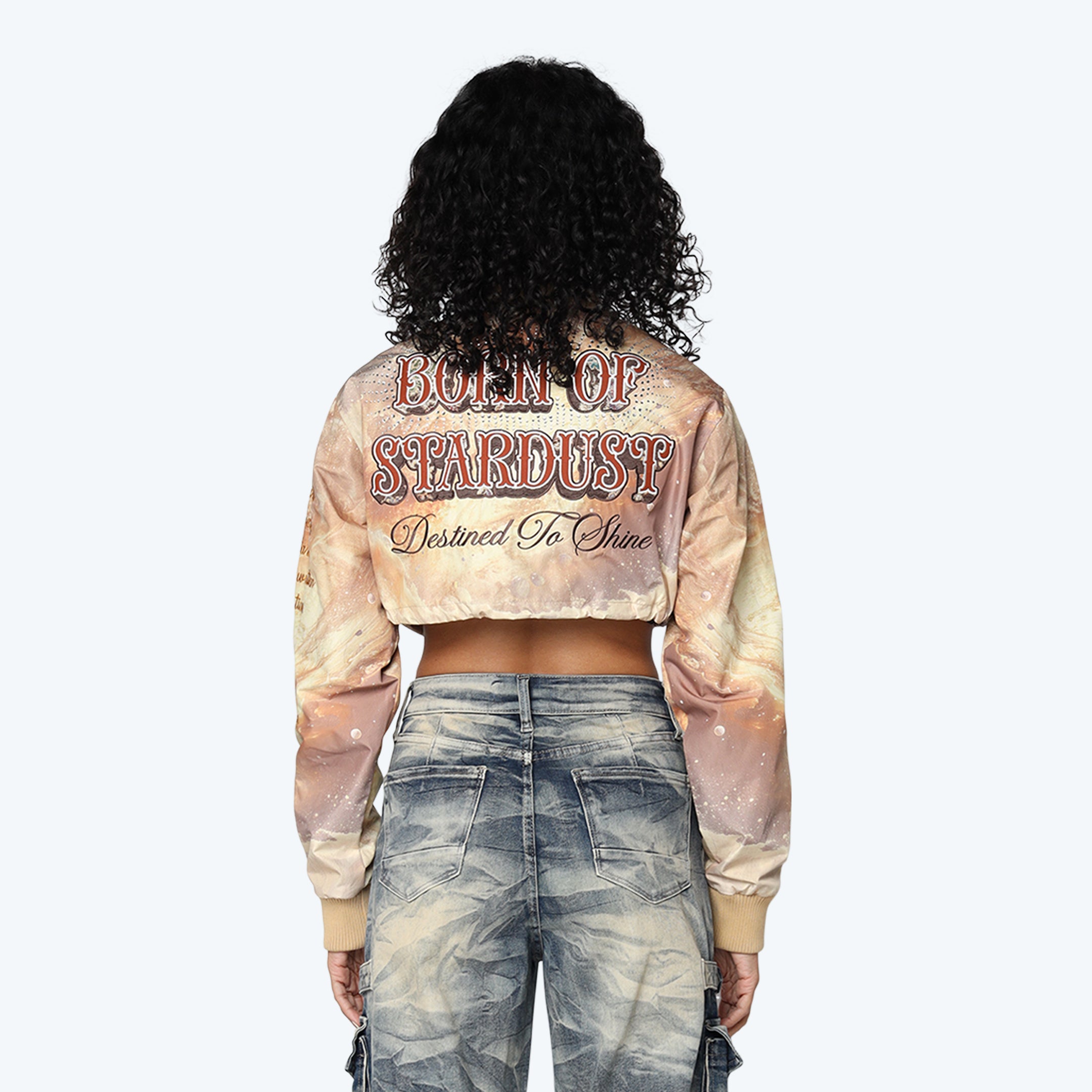 Cropped Galaxy Light Jacket - Cosmic Latte