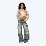 Cropped Galaxy Light Jacket - Cosmic Latte