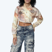 Cropped Galaxy Light Jacket - Cosmic Latte