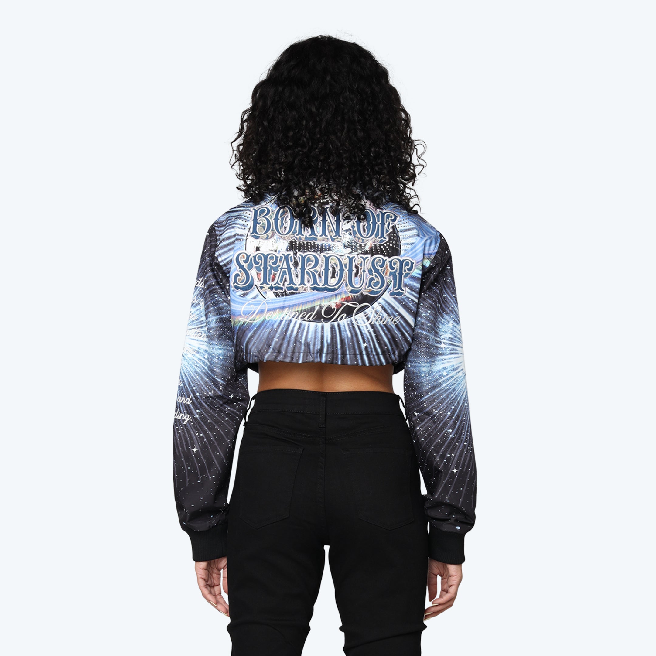 Cropped Galaxy Light Jacket - Deep Space