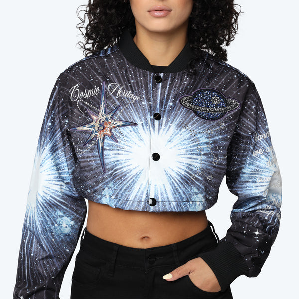 Cropped Galaxy Light Jacket - Deep Space