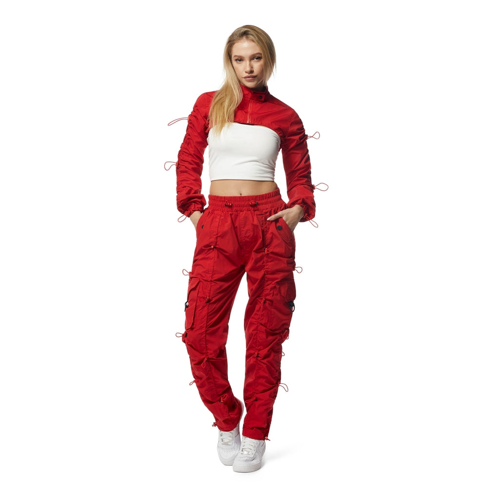 Smoke Rise RED Windbreaker Multi Bungee Joggers - True Red